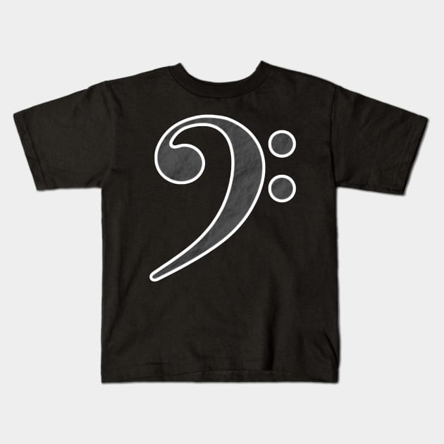 Bass Clef Kids T-Shirt by BigHeaterDesigns